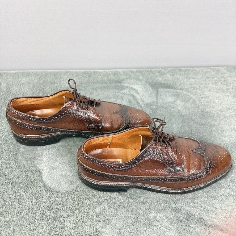 Vintage Florsheim Imperial Wingtip Oxford Shoes Brown Leather Men Size 9.5 B‎